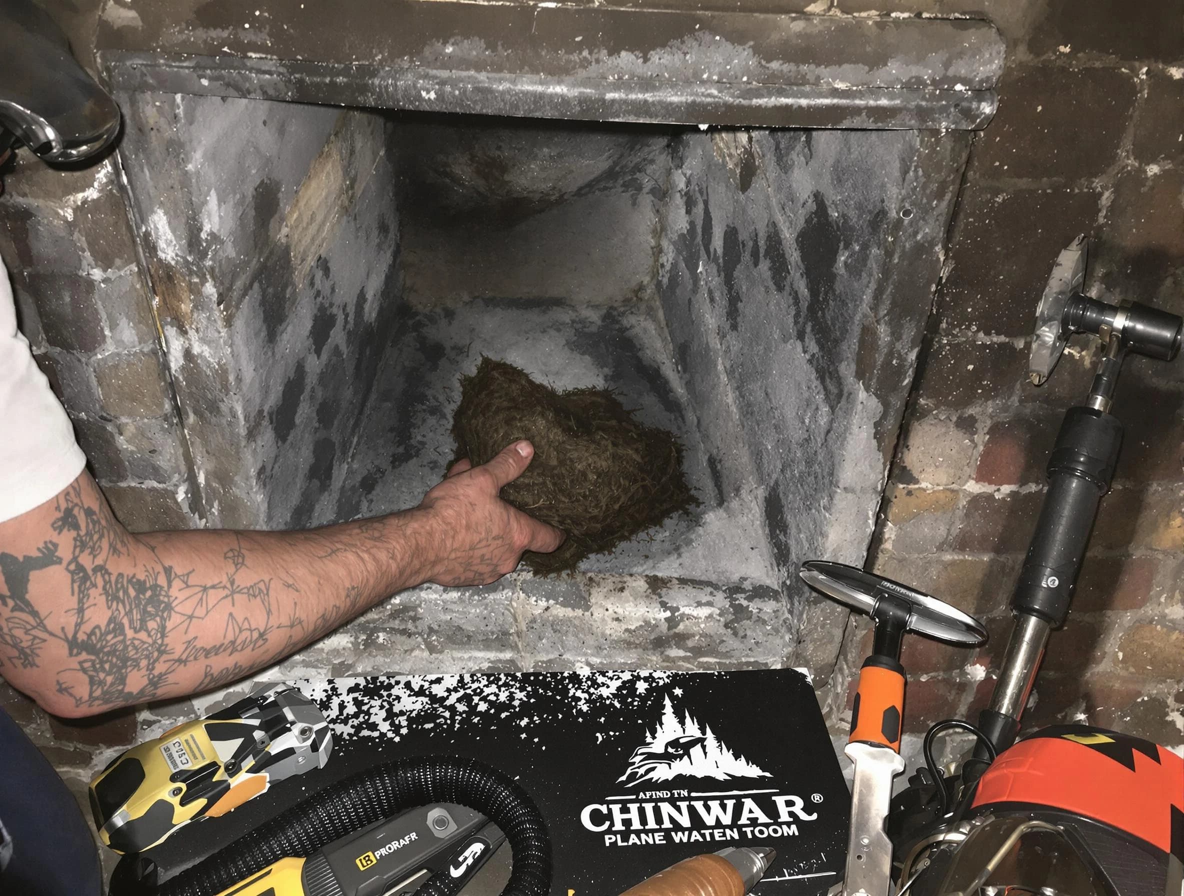 Harrah Chimney Sweep safely removing debris and screening chimney in Harrah, OK