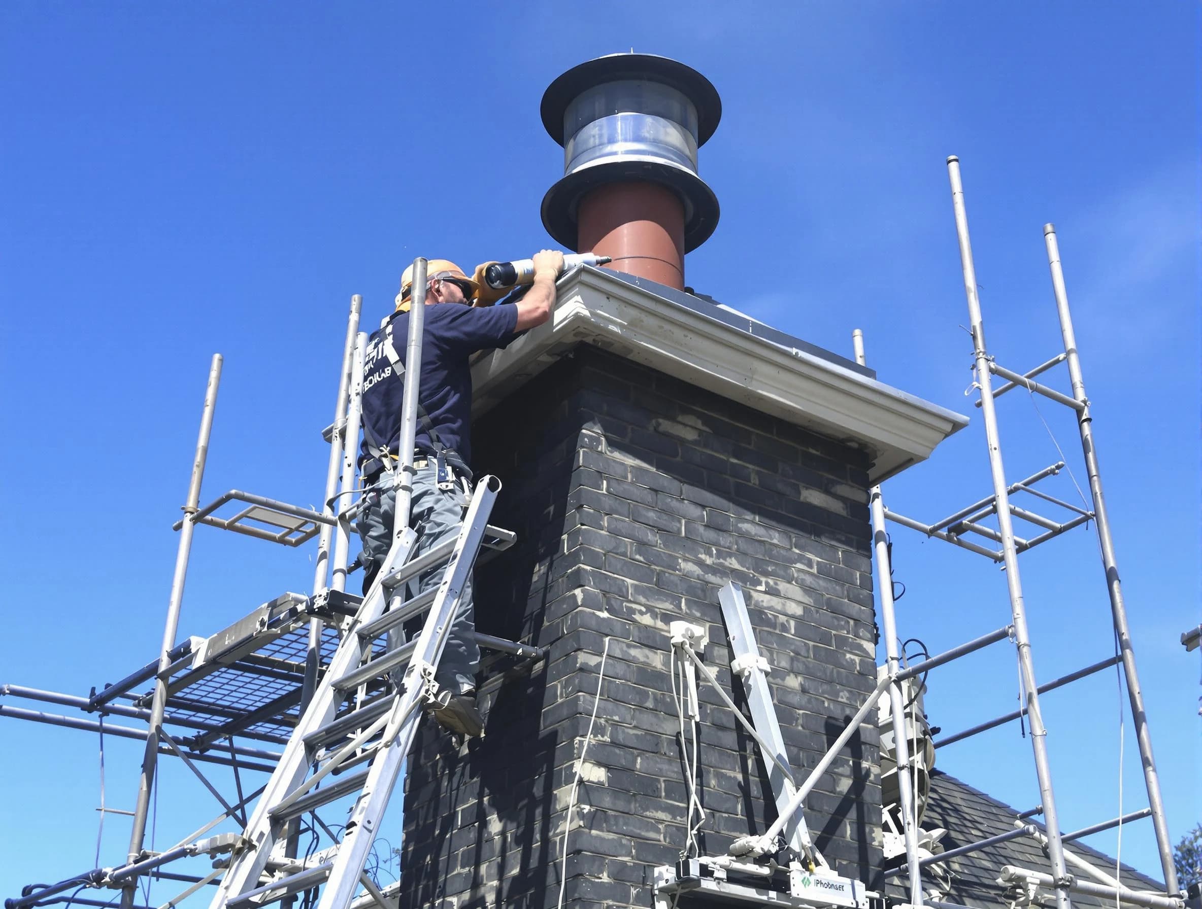 Sturdy chimney crown finished by Harrah Chimney Sweep in Harrah, OK