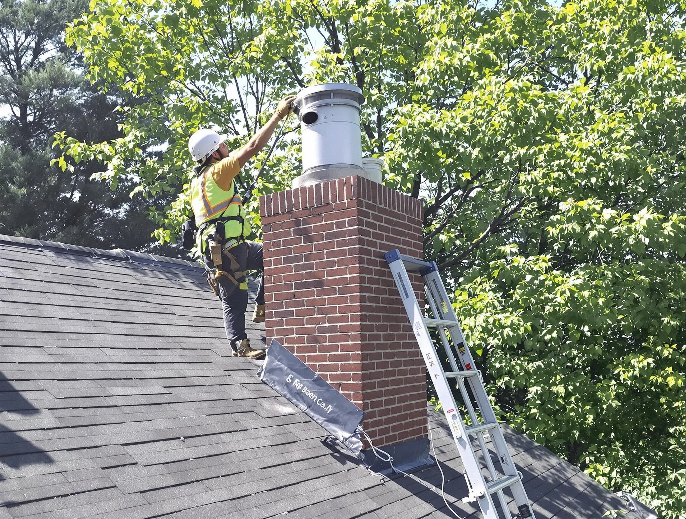 Chimney liner inspection by Harrah Chimney Sweep in Harrah, OK