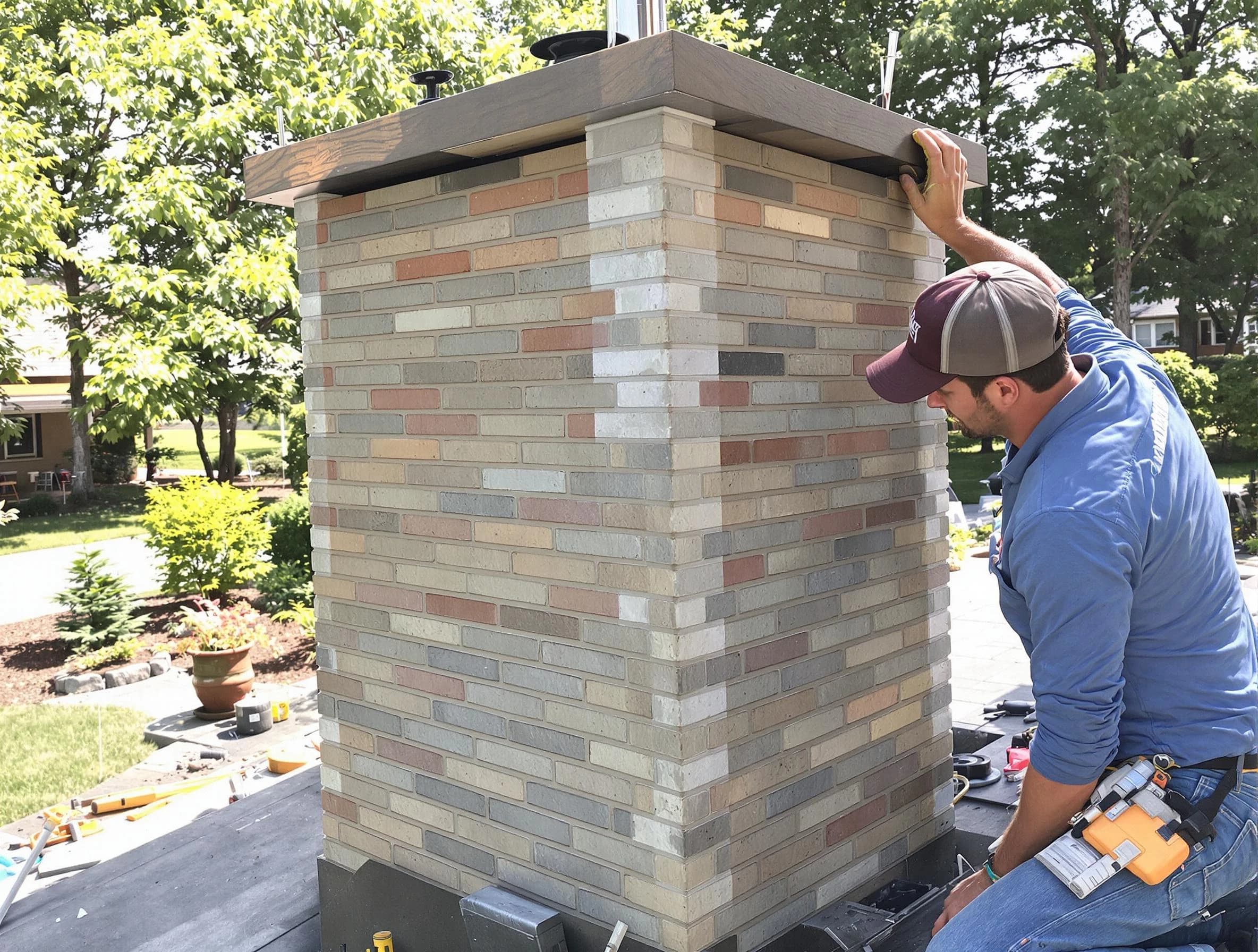 Harrah Chimney Sweep completing a modern chimney remodel in Harrah, OK