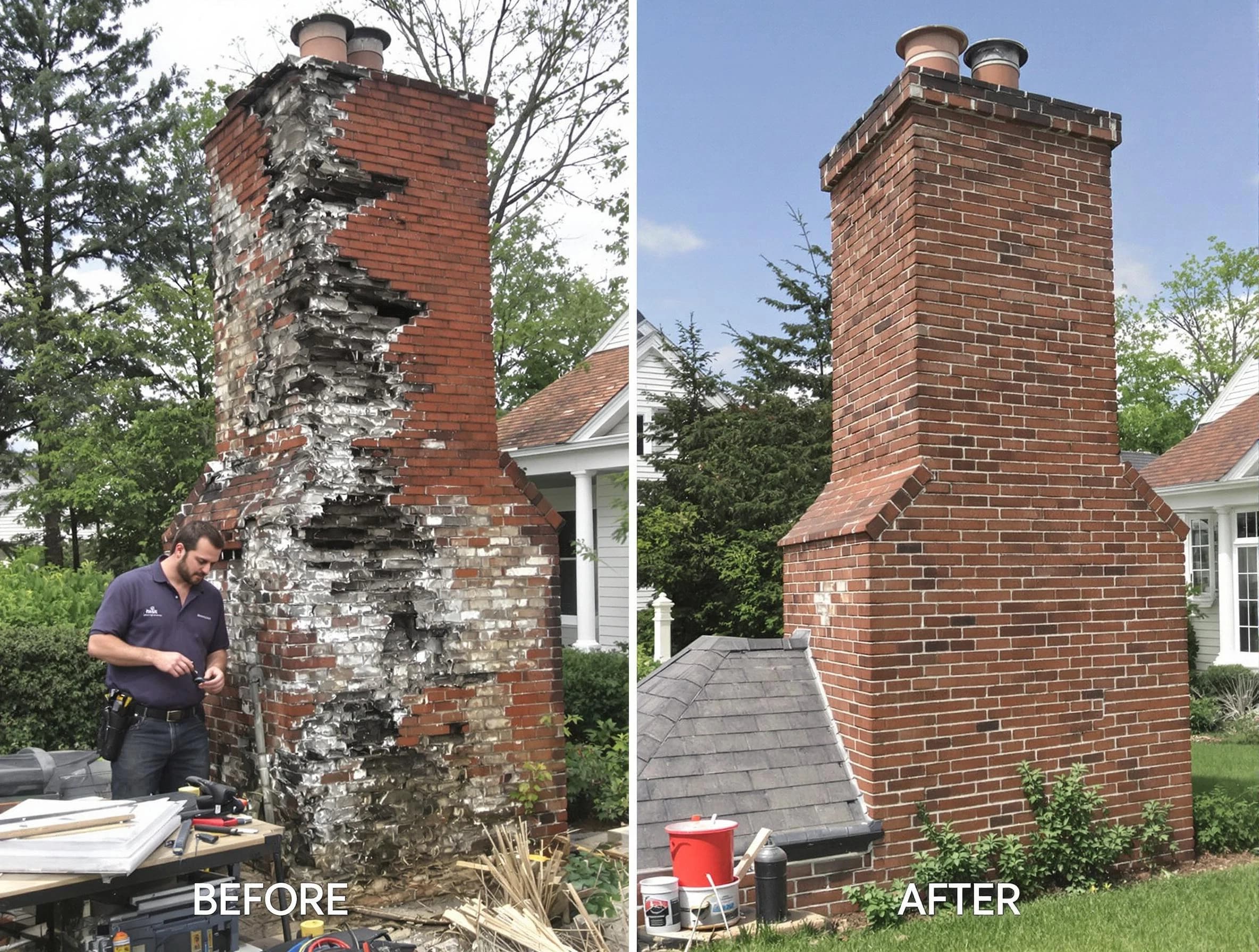 Harrah Chimney Sweep performing a full chimney restoration in Harrah, OK