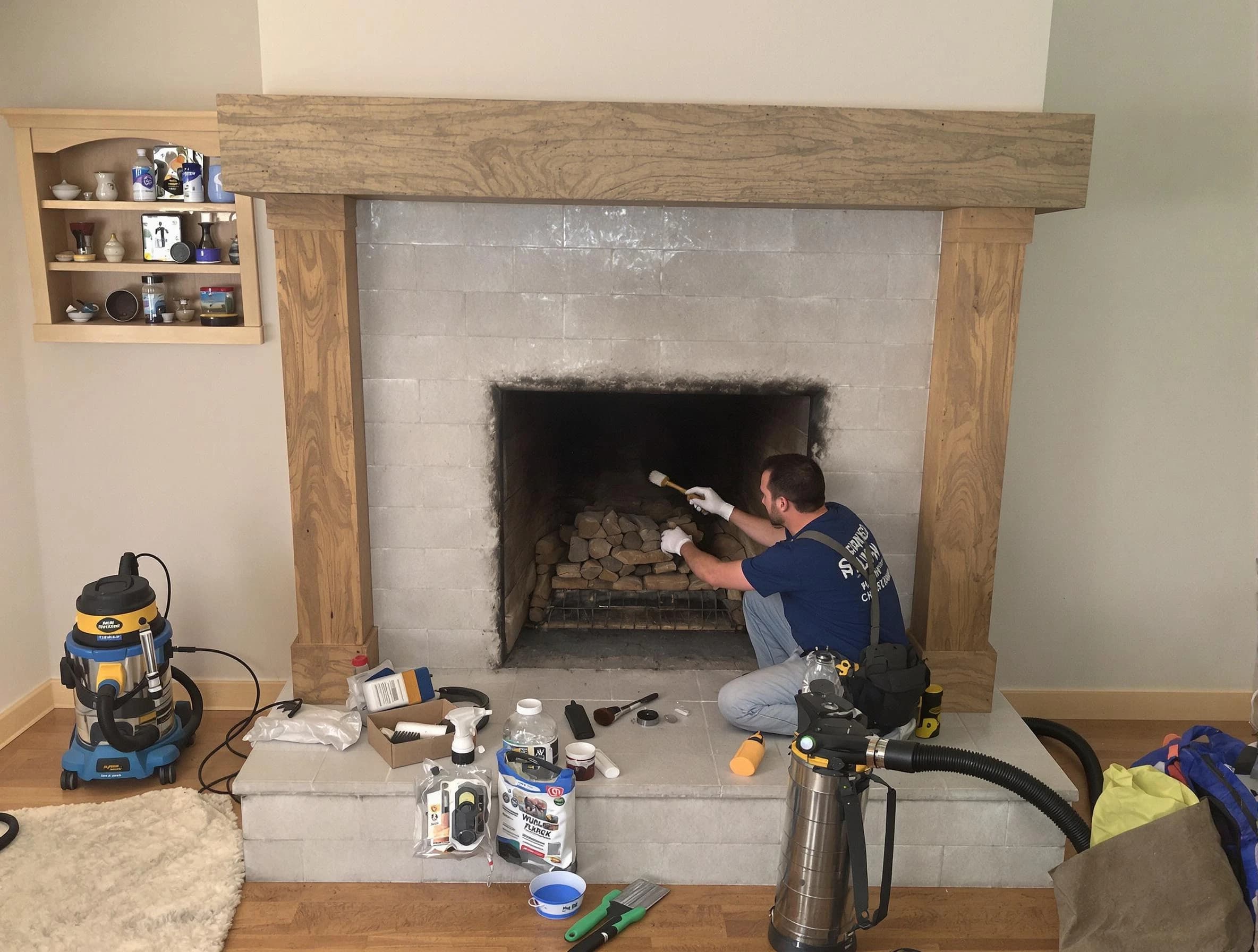 Detailed creosote removal process by Harrah Chimney Sweep in Harrah, OK