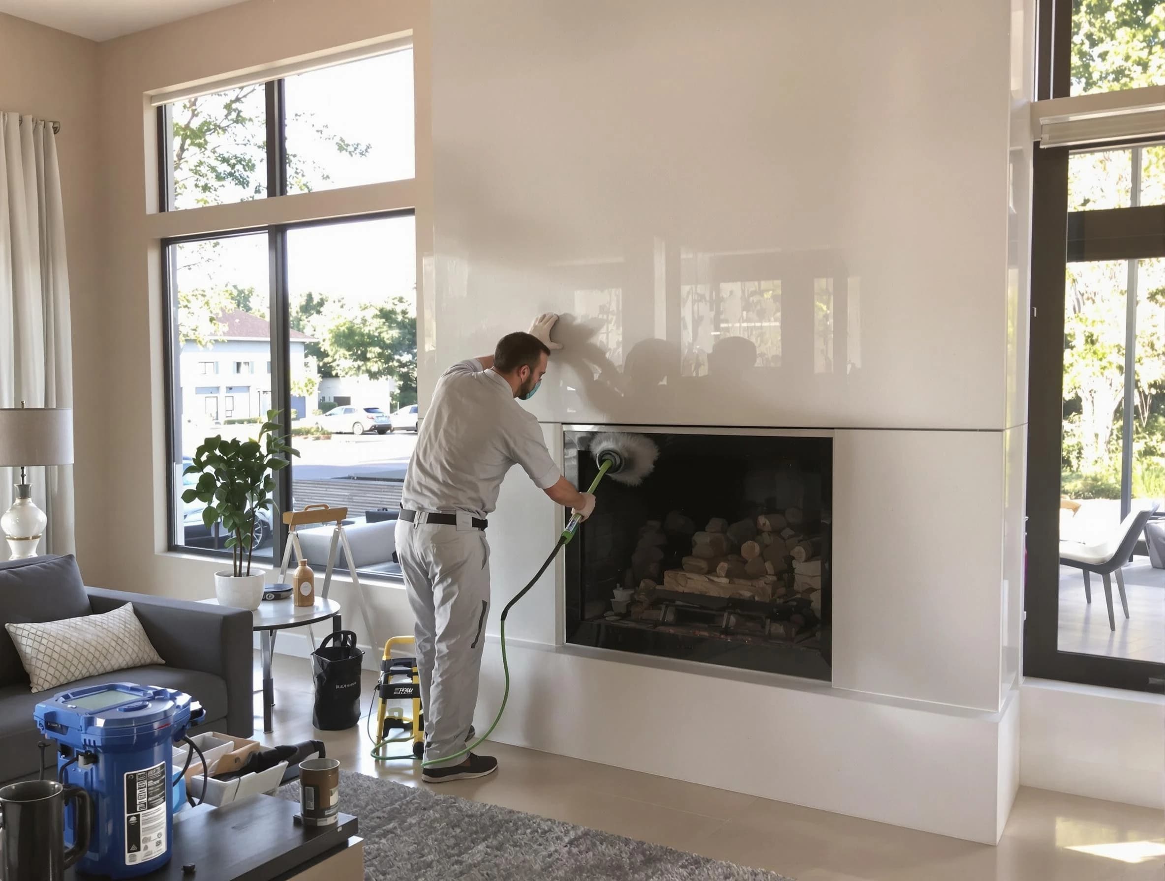 Harrah Chimney Sweep performing thorough soot removal in Harrah, OK