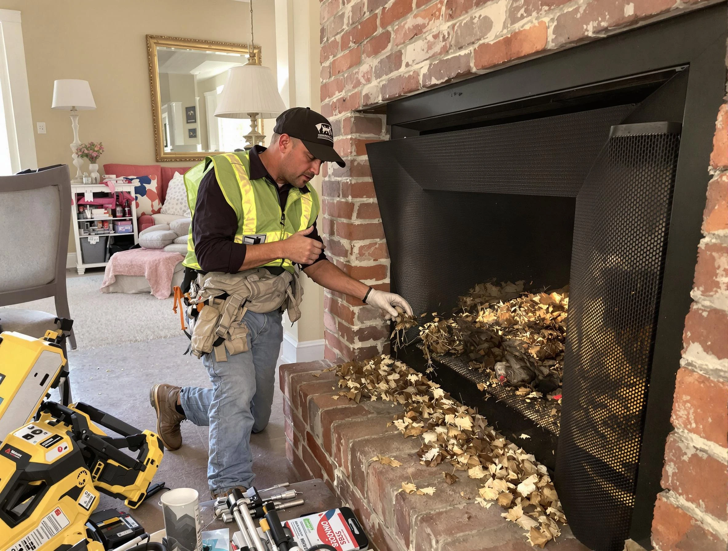 Safe screening installation by Harrah Chimney Sweep in Harrah, OK
