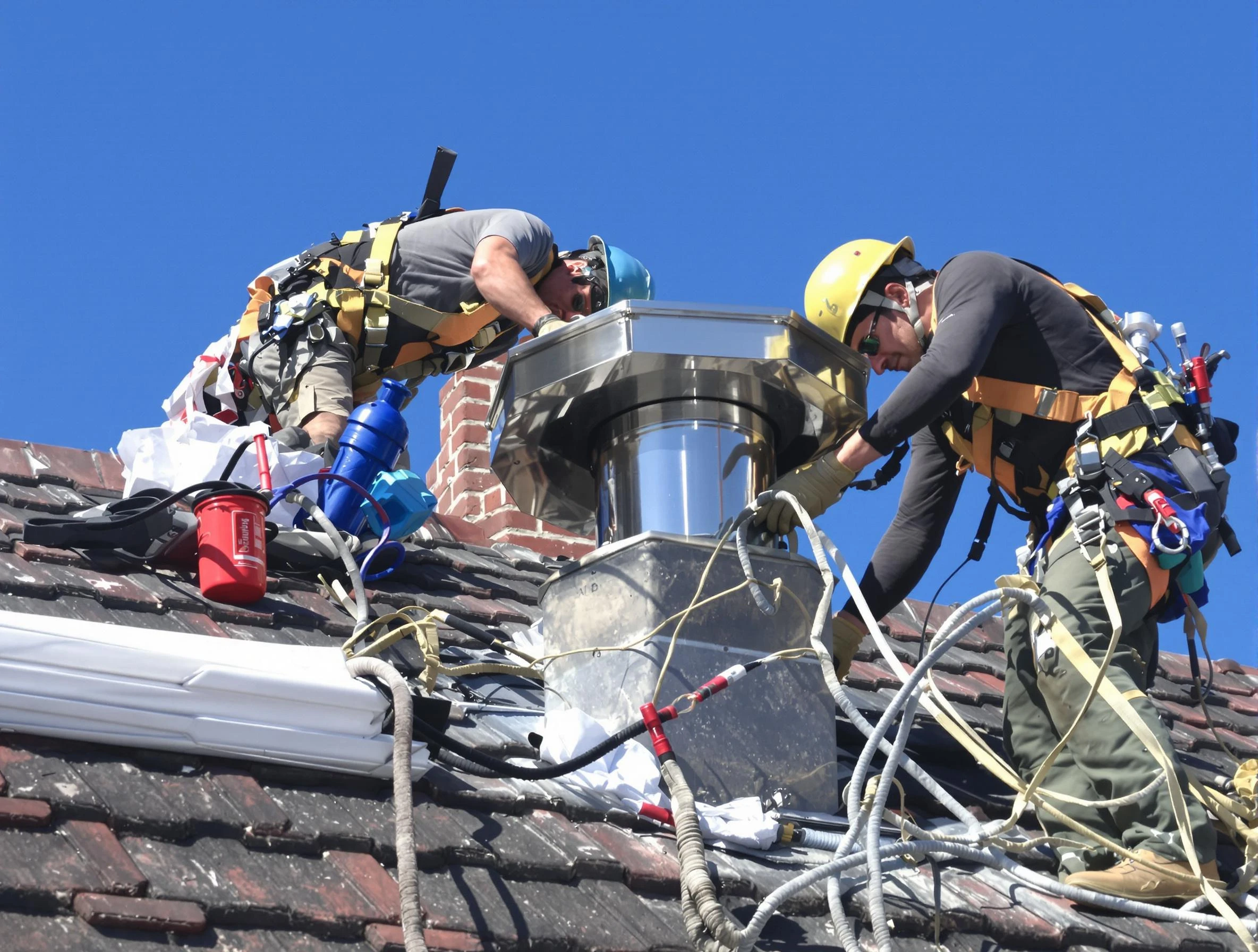 Protective chimney cap installed by Harrah Chimney Sweep in Harrah, OK