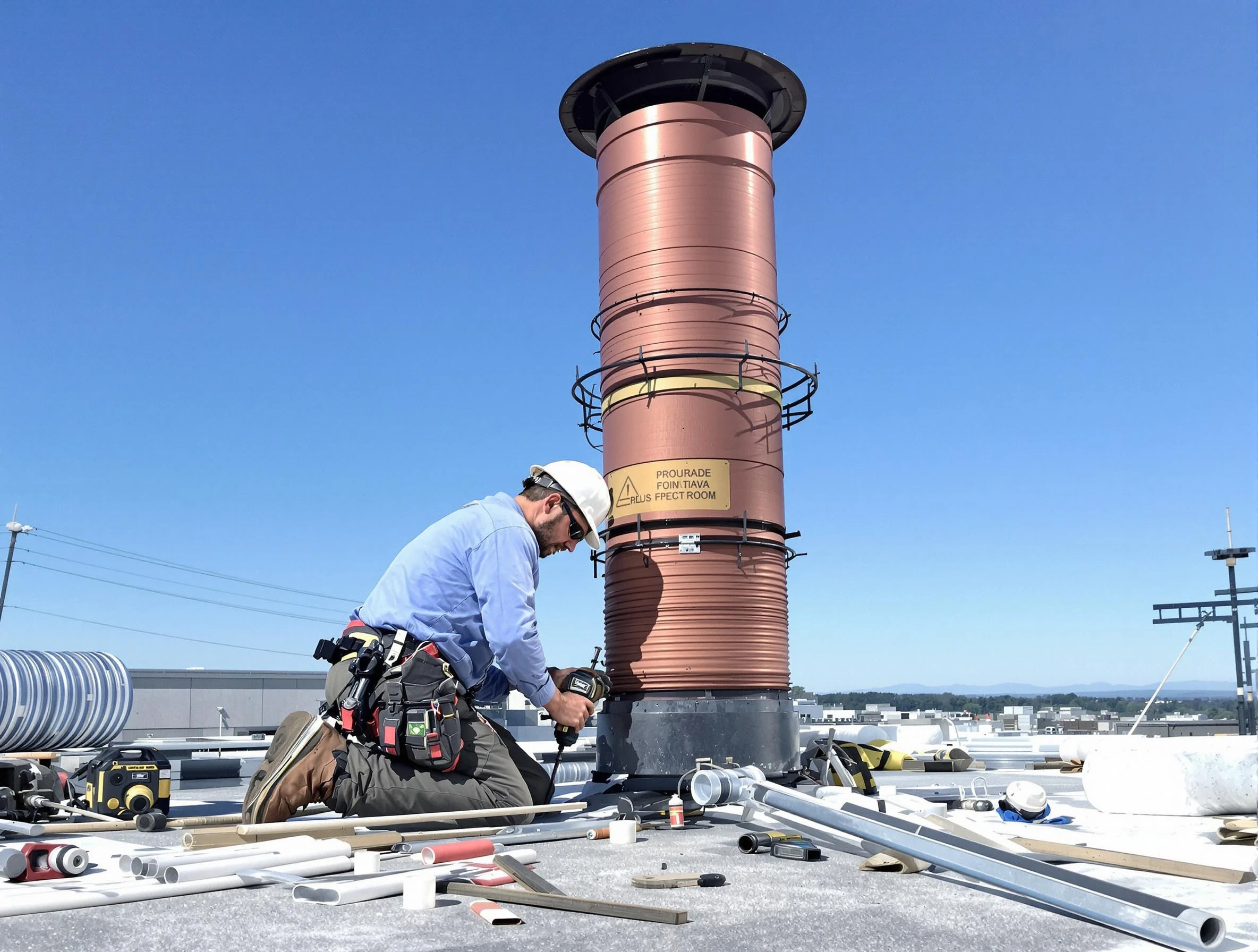 Installed chimney liner by Harrah Chimney Sweep in Harrah, OK
