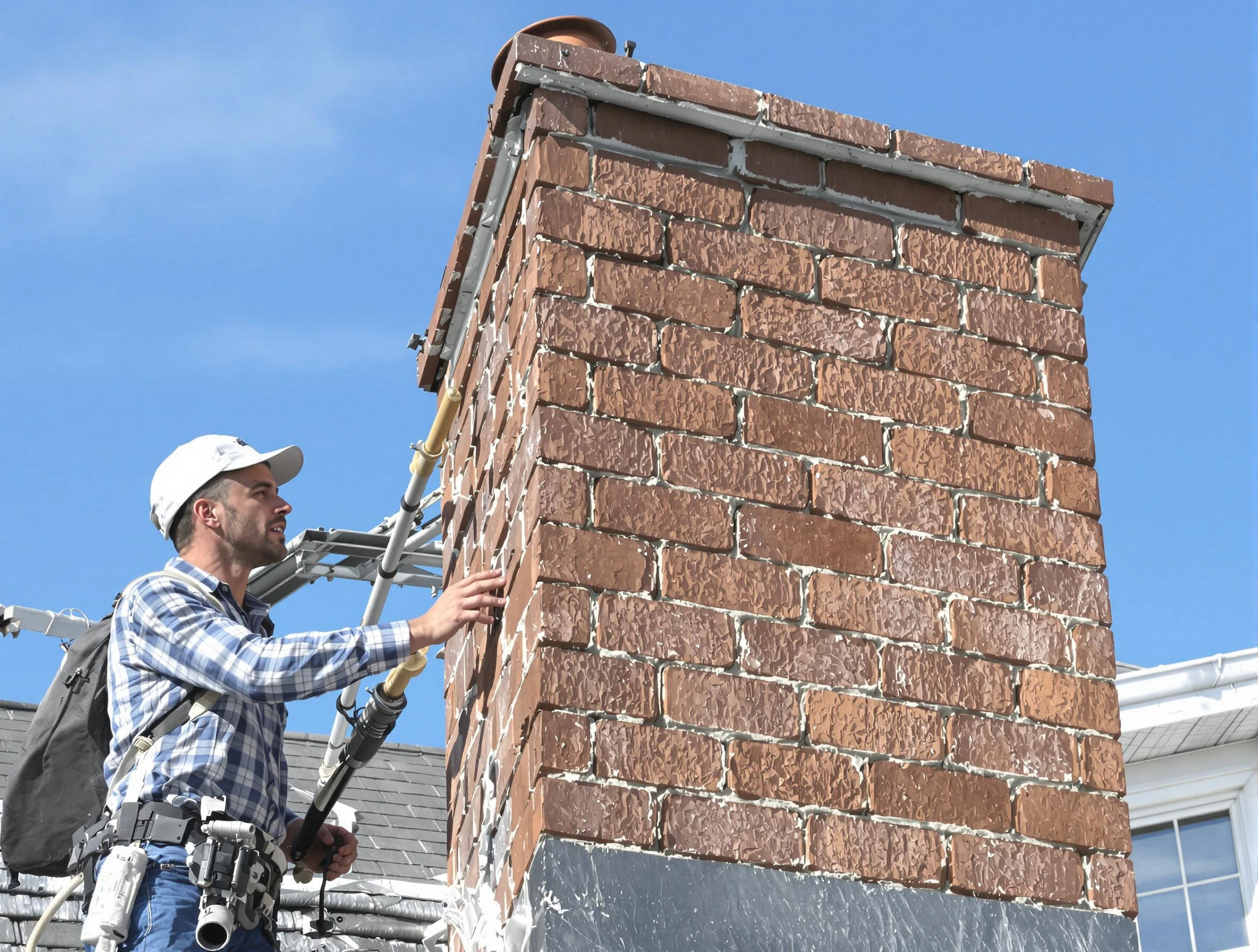 Brickwork for a chimney rebuild by Harrah Chimney Sweep in Harrah, OK