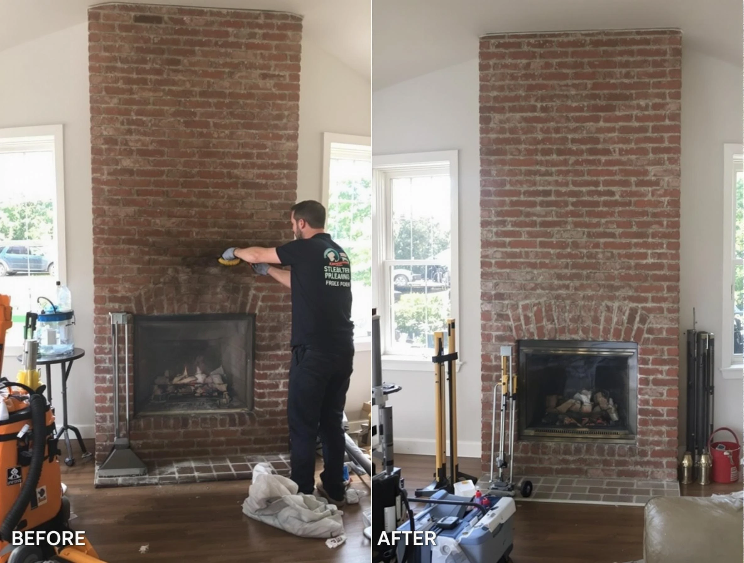 Finished chimney sweeping service by Harrah Chimney Sweep in Harrah, OK