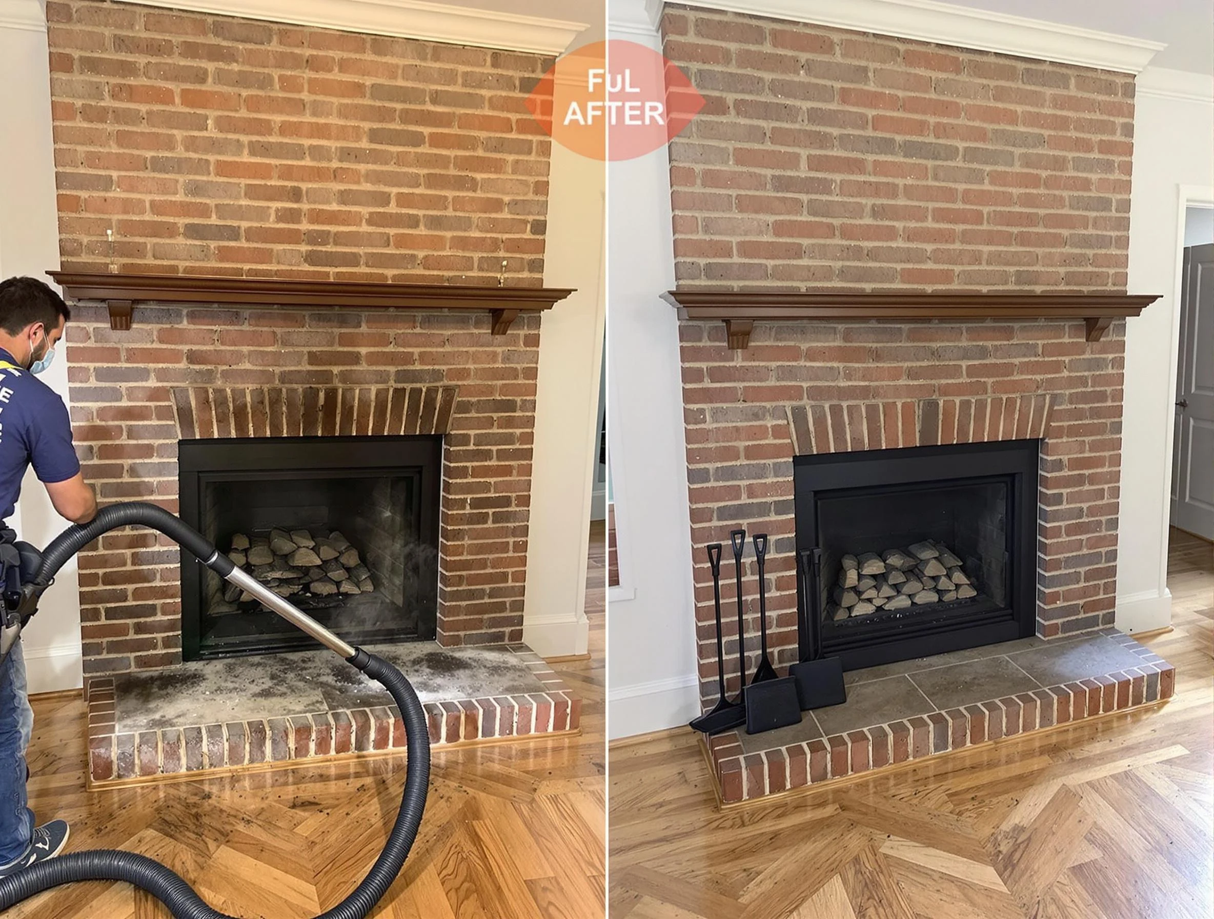 Harrah Chimney Sweep carefully sanitizing a fireplace in Harrah, OK