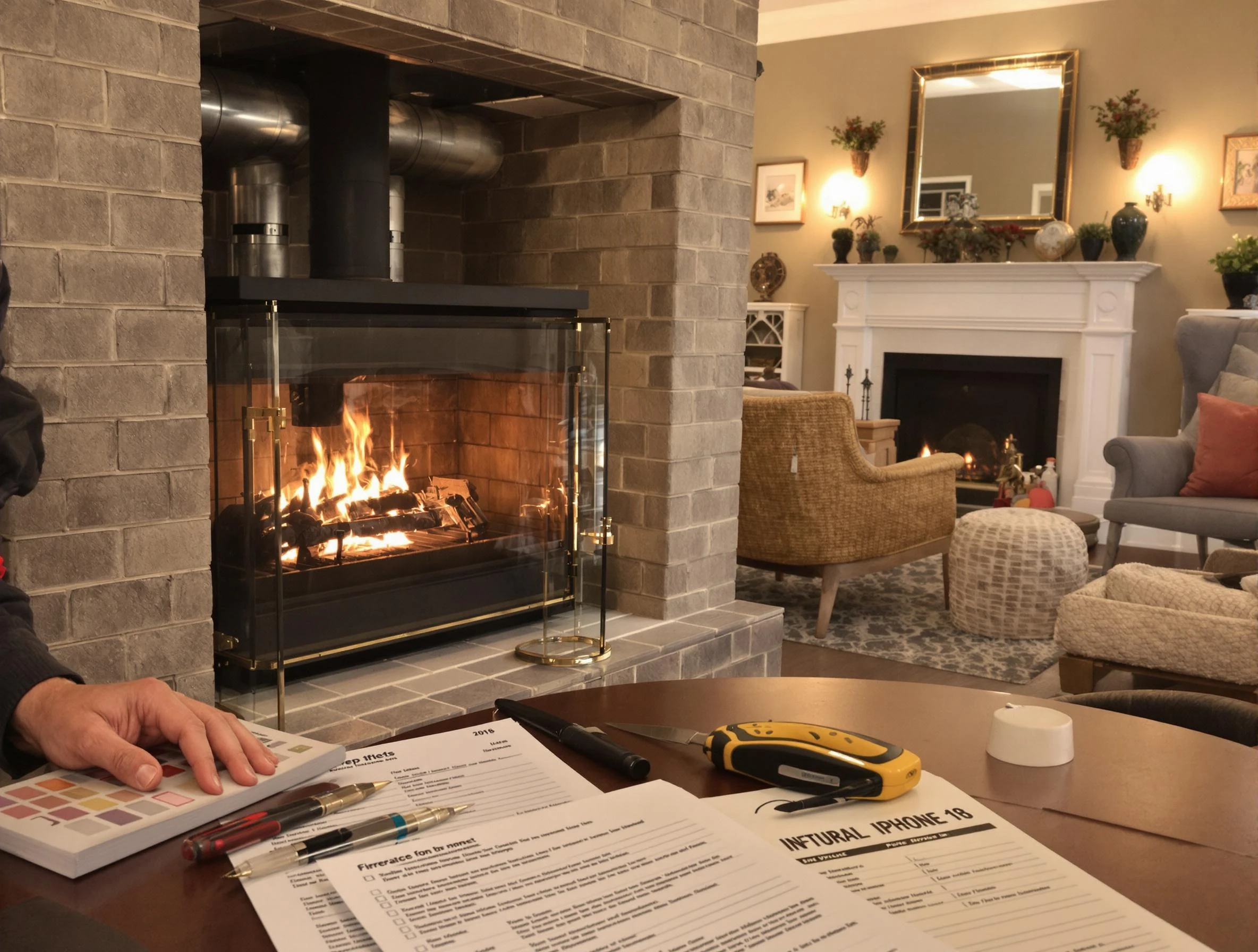 Harrah Chimney Sweep verifying fireplace safety measures in Harrah, OK