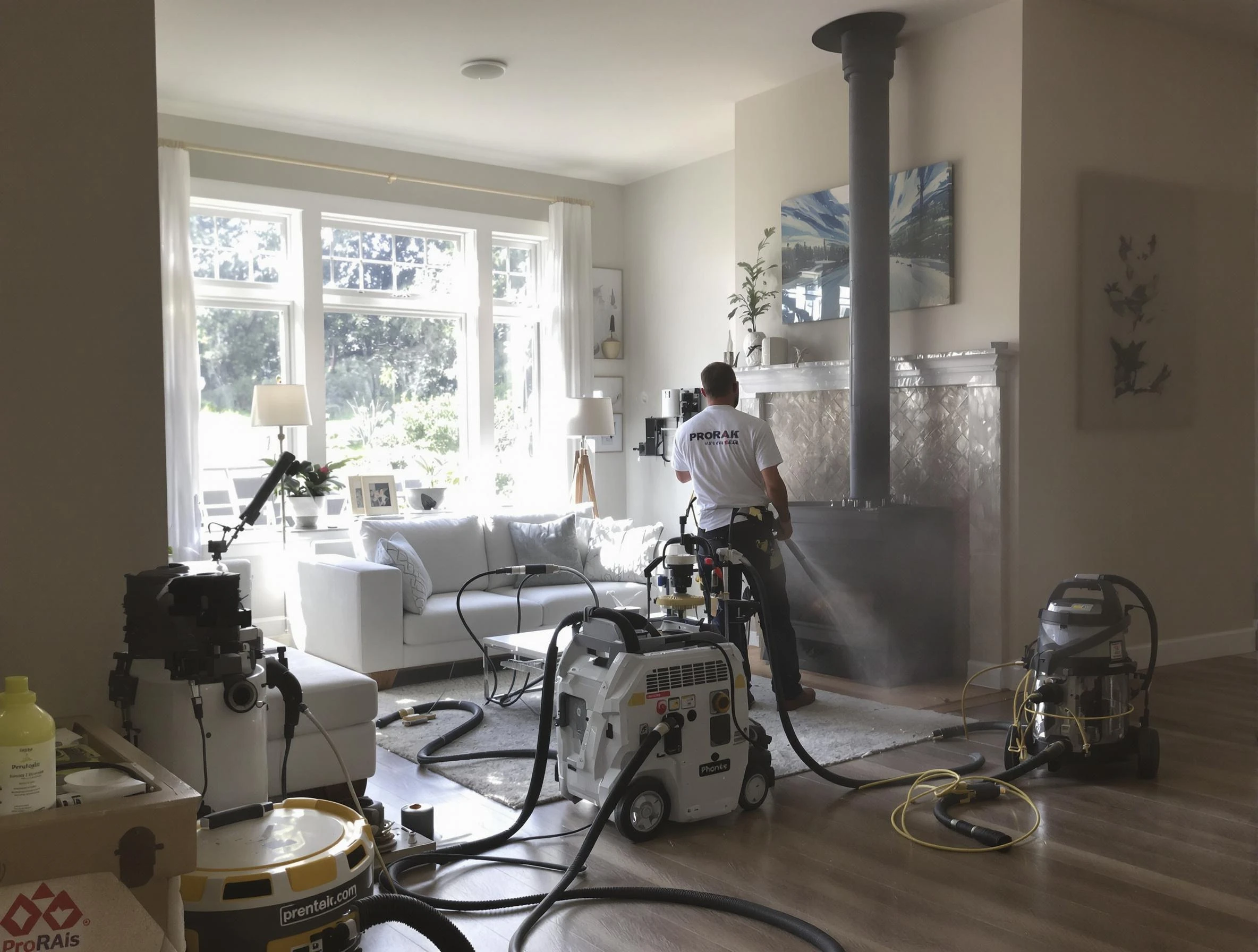Soot removal service by Harrah Chimney Sweep for a fireplace in Harrah, OK